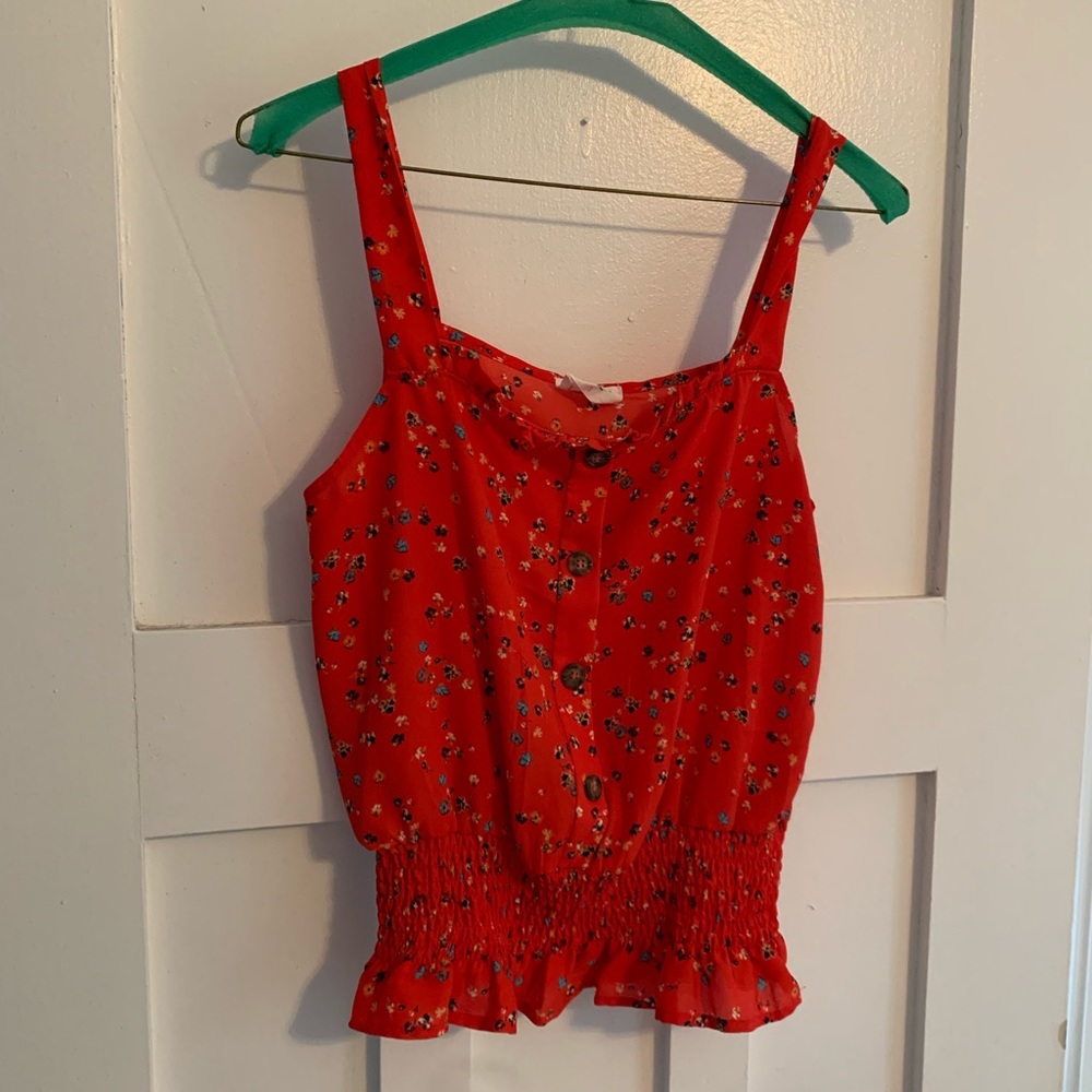 🍭free add on🍭Red floral Sienna Sky tank top